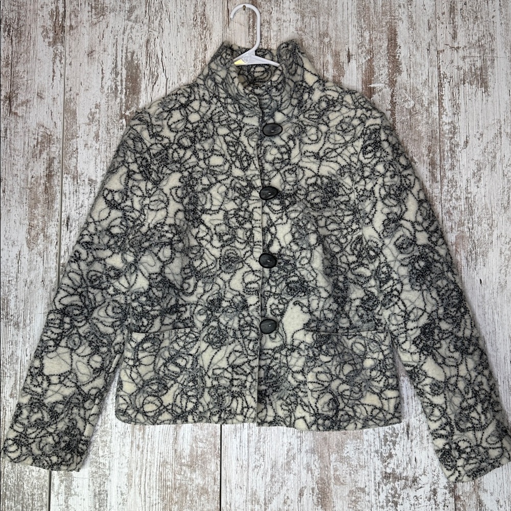 Annikki Karvinen Wool Jacket Handmade in Finland Size L
